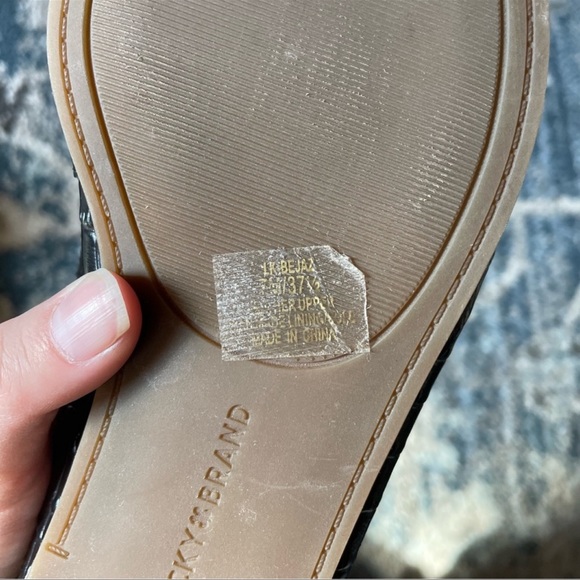 Lucky Brand Bejaz Crocadile Leather Loafer Black Size 7 - Picture 3 of 8